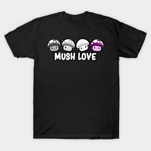 Subtle Asexual Pride Flag Lgbtqia Cute Kawaii Mushroom T-Shirt